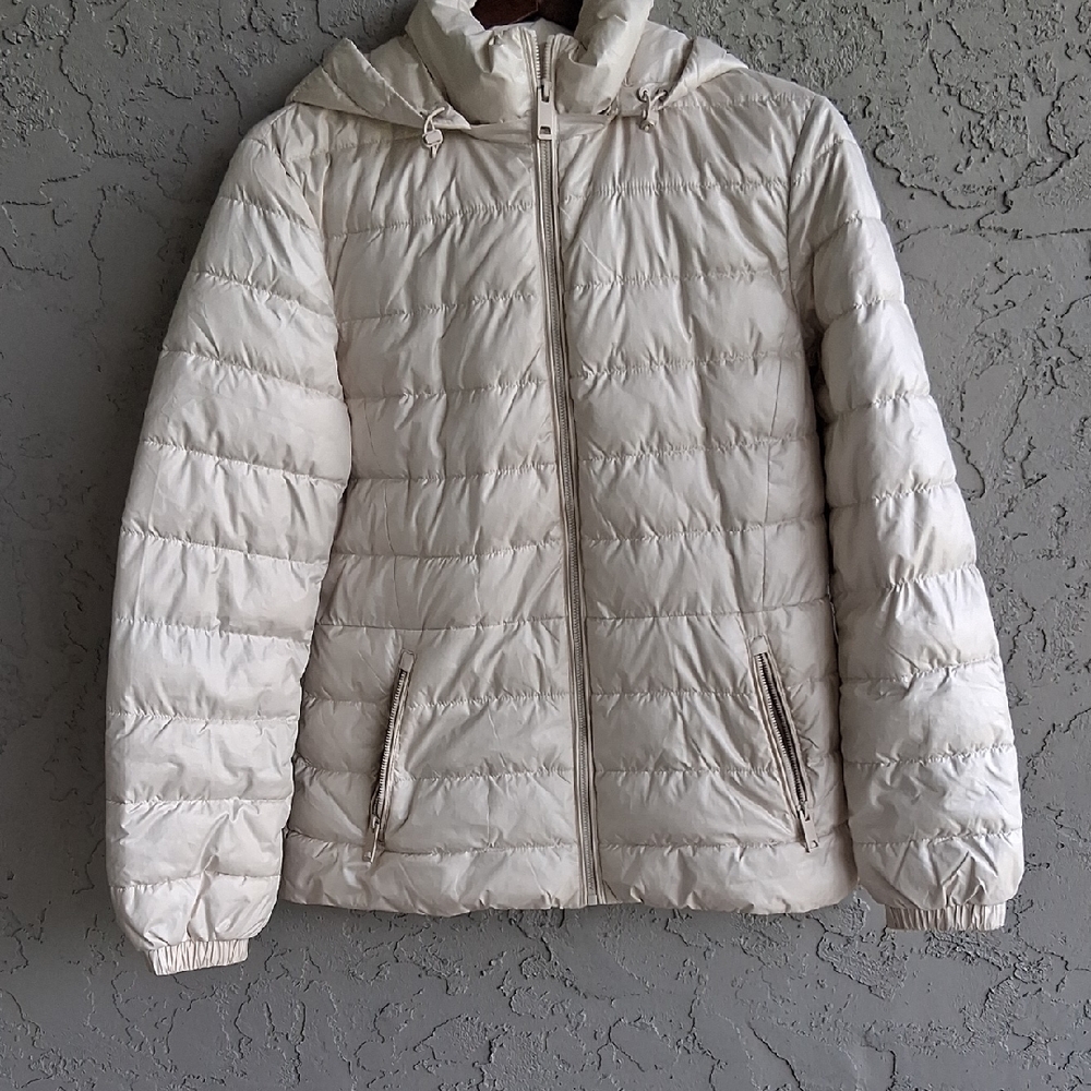 Massimo Dutti Off White Puffer Jacket
